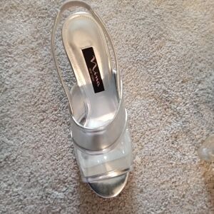 Nina Women's Shimmering Silver Heels